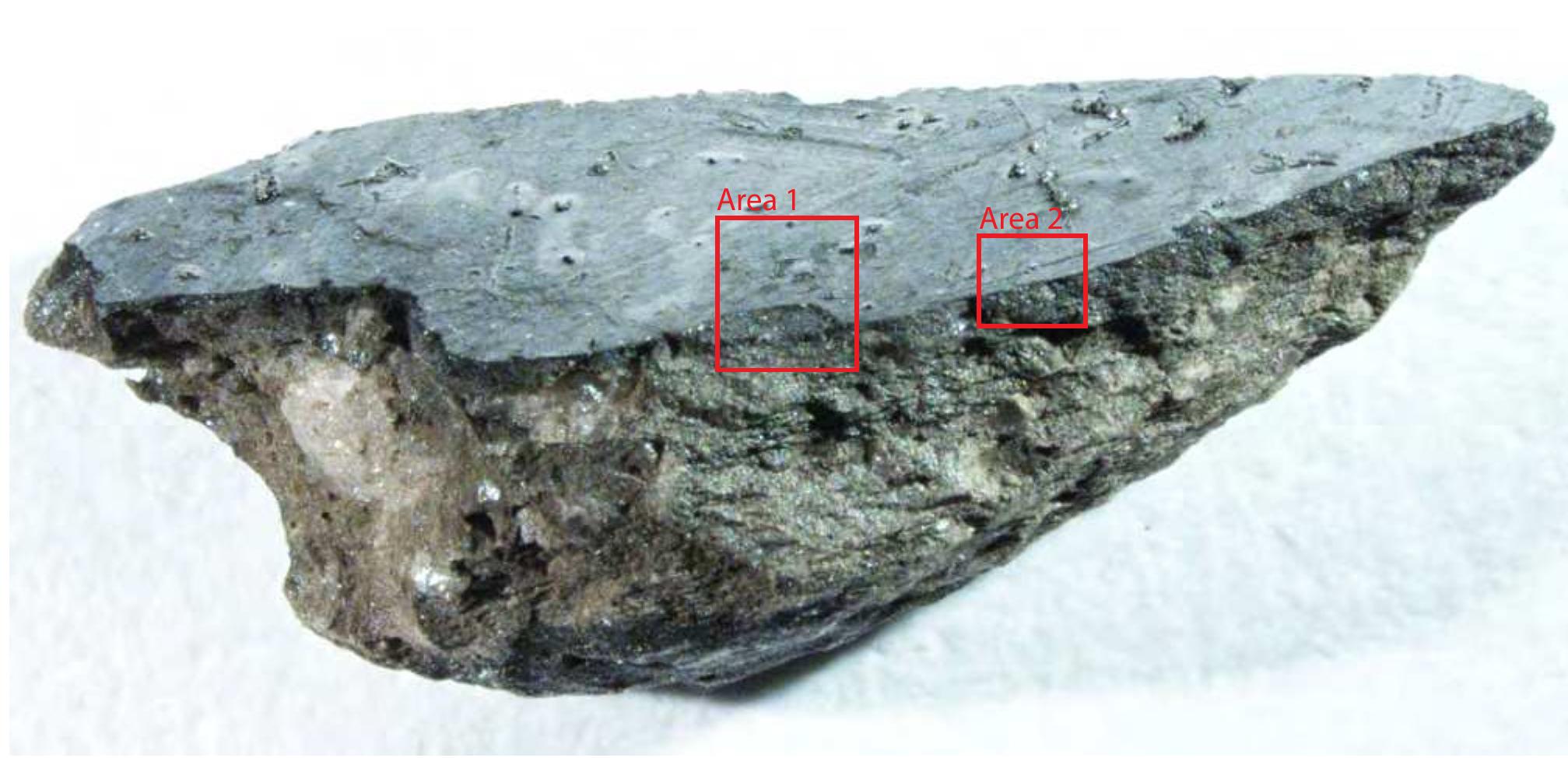 Fig. 5.14. Binocular image of pot fragment NLT 267 R FBK, showing areas 7 and 2. 