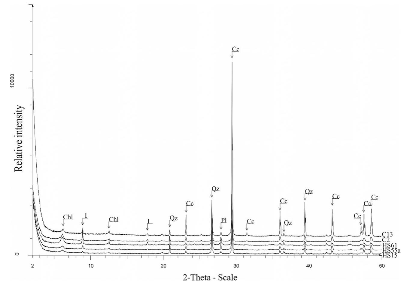 Xylokastro samples Clay minerals found in Xylokastro are illite + kaolinite + smectite + chlorite and the mixed-layers chlorite-smectite and illite-smectite. Illite and mixed-phases are abundant in the clay mineralogy of Xylokastro samples, whereas chlorite and smectite are common constituents. 