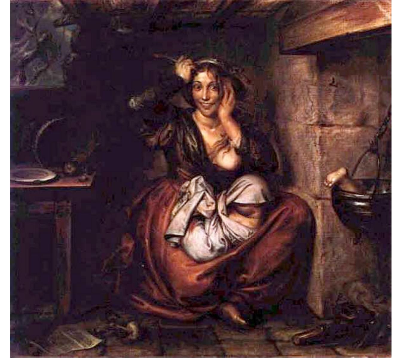 who has dismembered her infant for food (she sits with the remains of her child wrapped up on  they might fold in, rather than confining the body against a force that threatens to rupture 