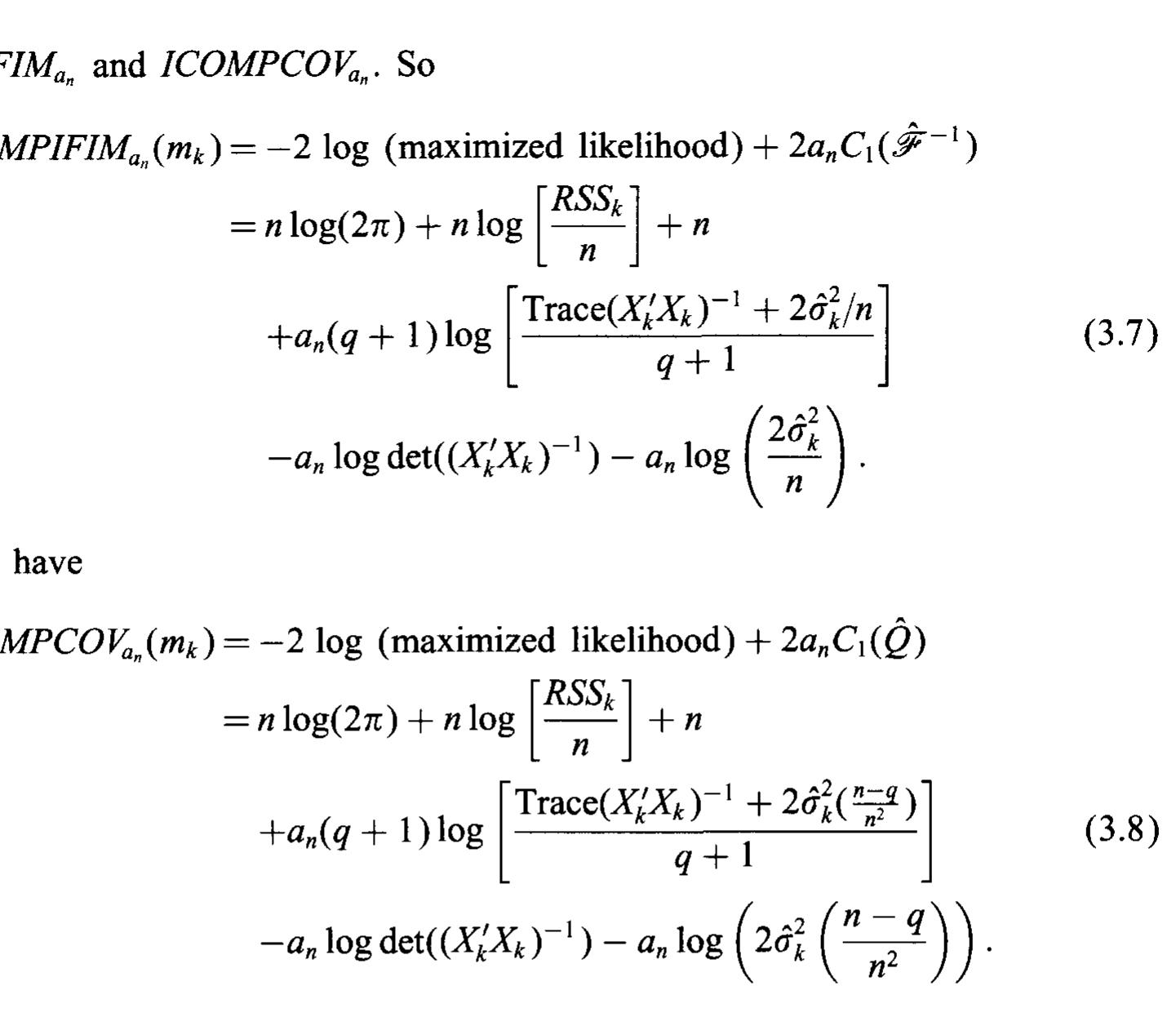 Remark. If the matrix X’X is diagonal, as is the case for orthogonal designs, and if the columns of X are scaled so as to have the same norm, then the complexity of (X'X)~' is zero. So in the definition of JCOMP,,, suitably scaled designs will have zero complexity. This is not the case in the definition of JCOMPIFIM. Therefore, if all models under consideration are orthogonal designs, JCOMPIFIM might be preferable. 