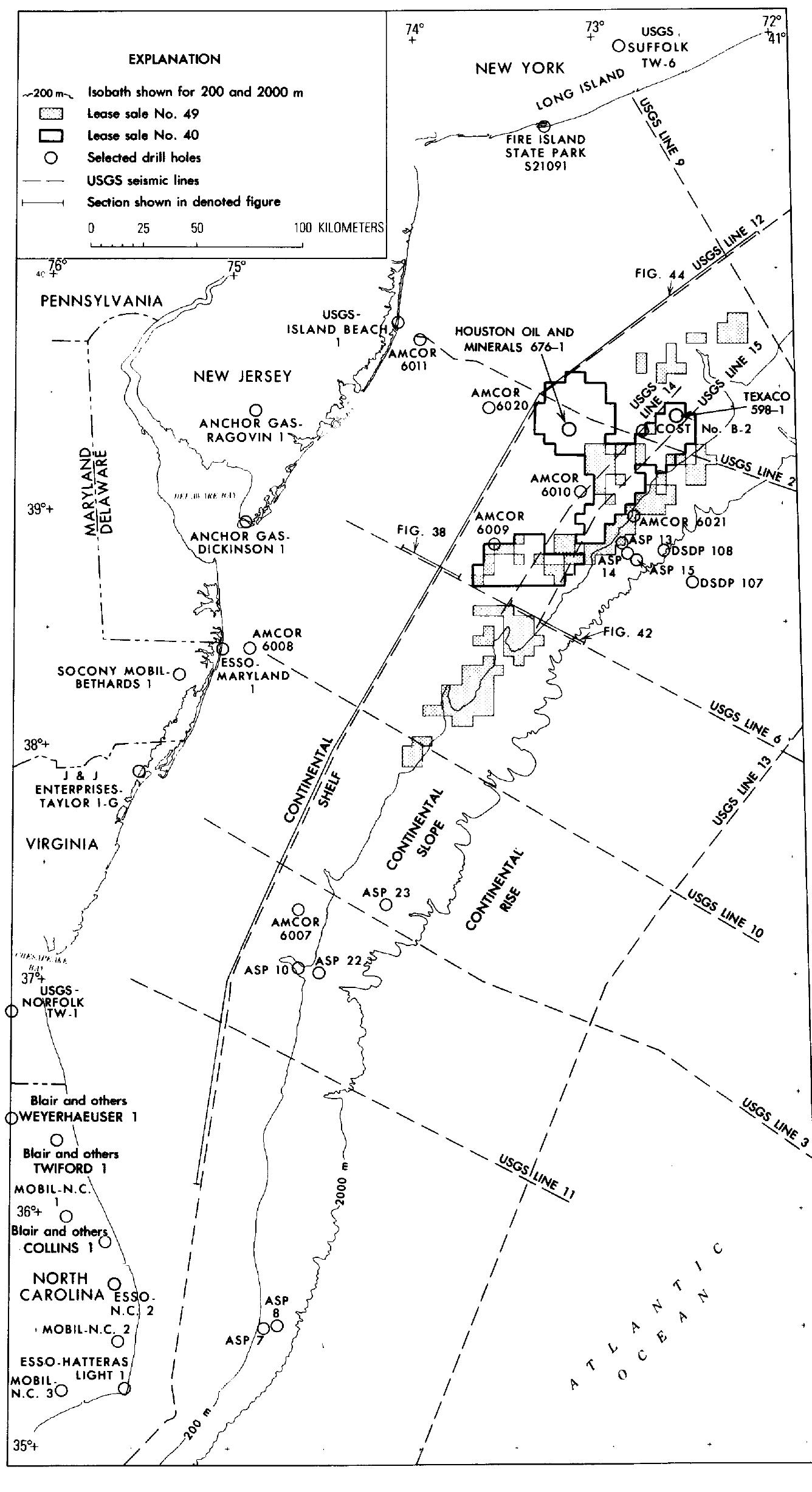 Ficure 1.—map showing location of lease-sale tracts, drill