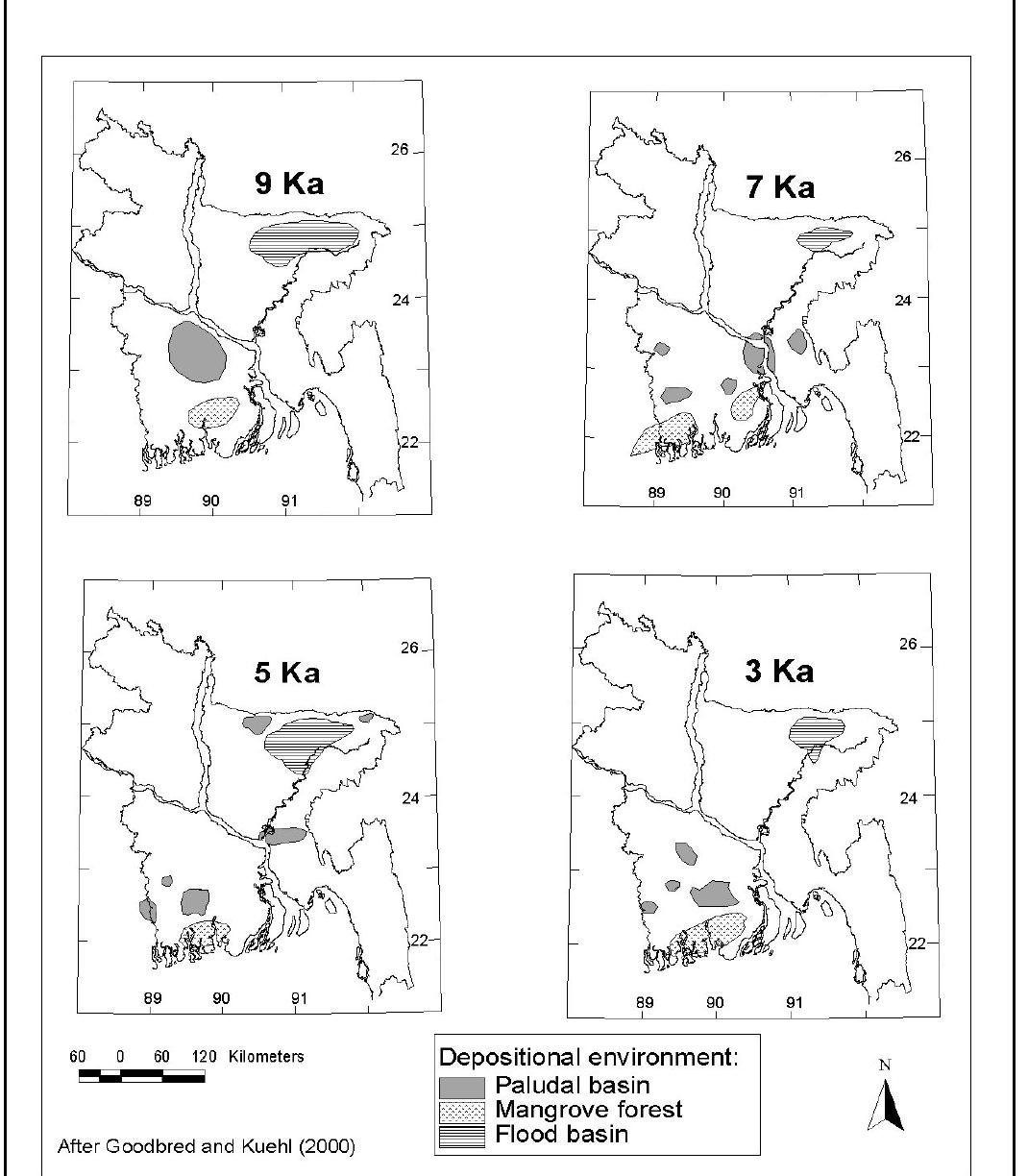 Palaeogeographic map of the bengal basin showing location of