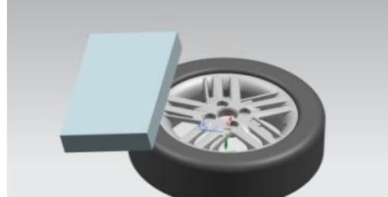 Solid model of wheel with tire and slab the 3d model of