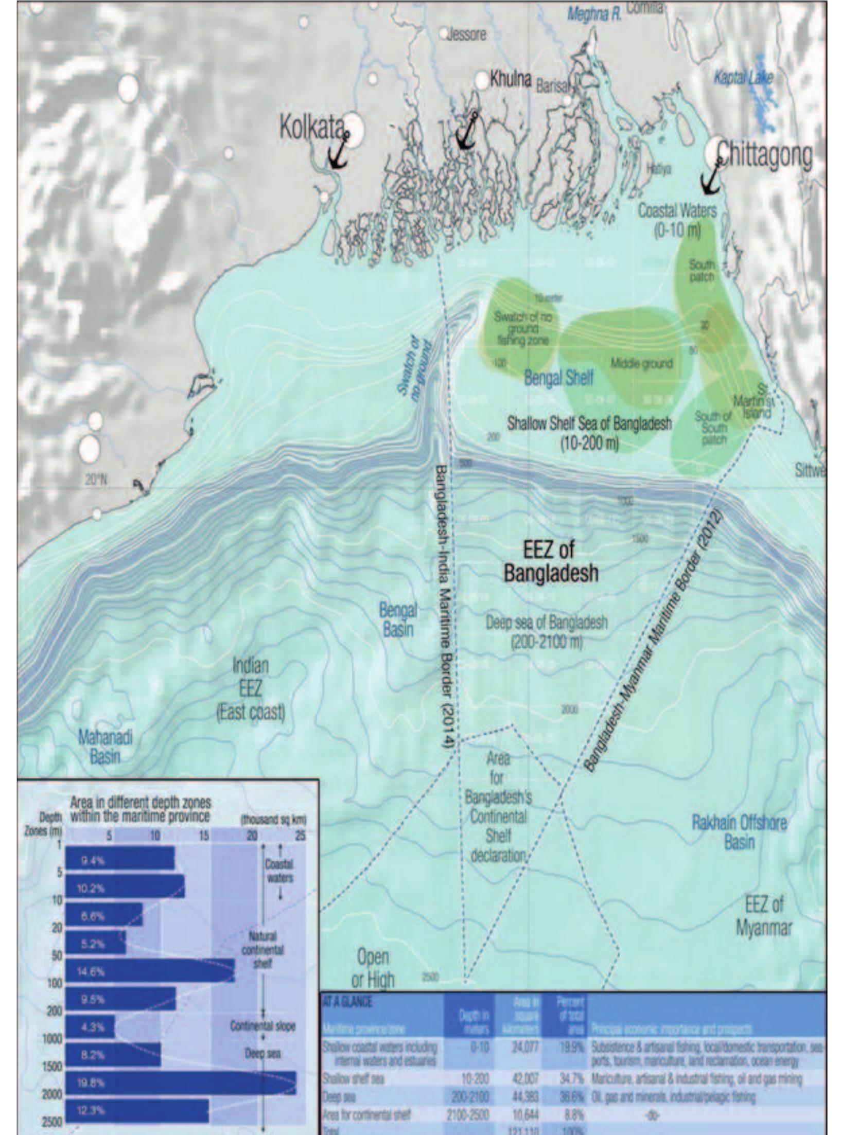 Fig.2: Maritime area of Bangladesh. Source: S.R. Chowdhury, Maritime Province of Bangladesh (Map). University of Chittagong (2014). 