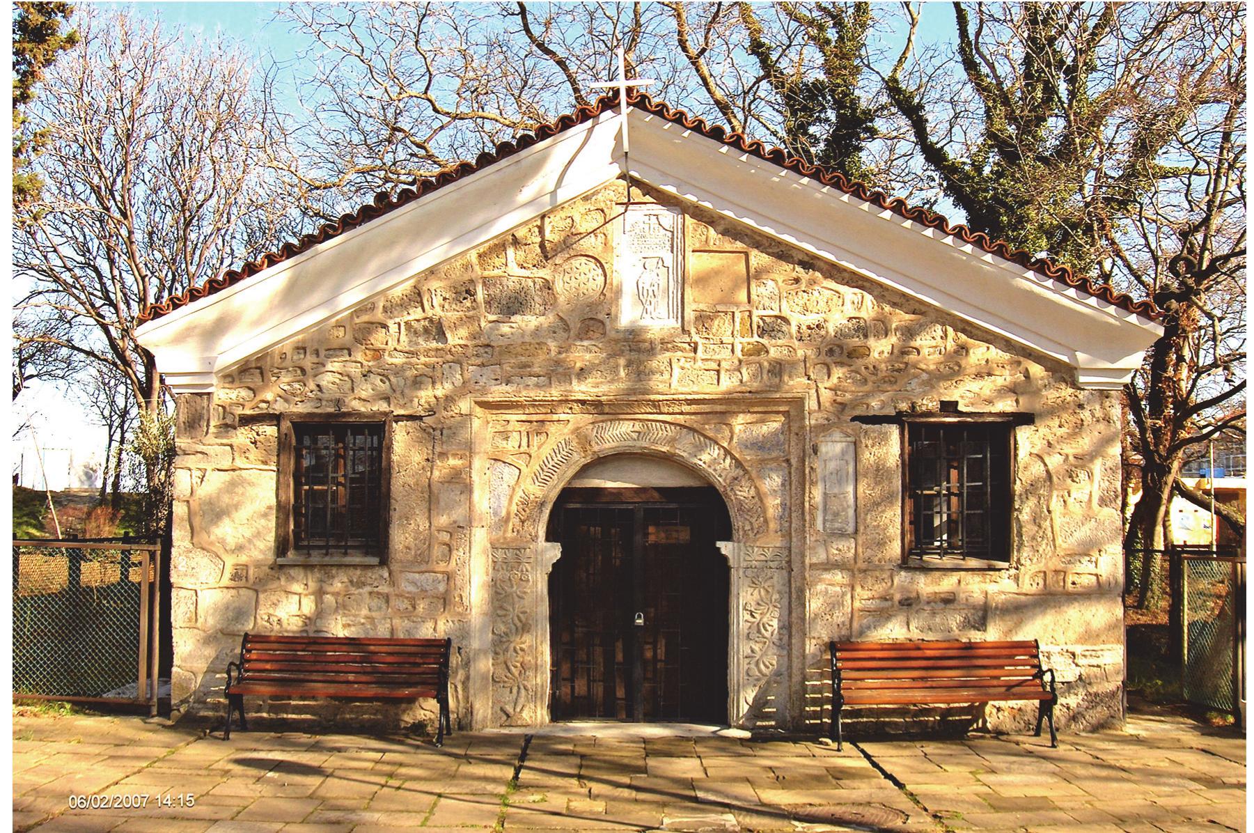 Fig. 4) View of the church of Saint Zosimos at Sozopol (Source: Archaeological Museum of Sozopol)  ankles and its width to be 8, with 5 hatils, 2 planks, as usual, with mortar inside and outside with woven rods, 7 large windows and 2 small windows made of white stone, and the corners and the large gates, church chairs next to the iconostasis and next to the Despot’s throne should be the pangar and the proskynetarion, 2 stands, the floor should be tiled, special tekeliden ceiling; the key should be handed over against (payment of) 3250 kurusg ... in Sozopol, 25 May 1858.” 