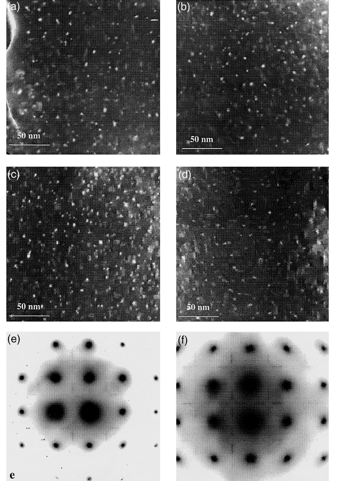 Terrace Diffraction Bright field images and selected area diffraction patterns