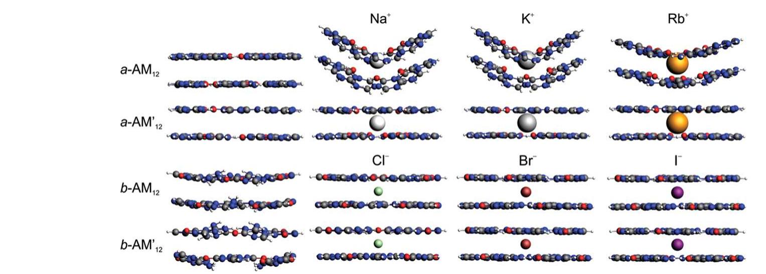 Structures of am stacked rosettes in the gas phase optimized