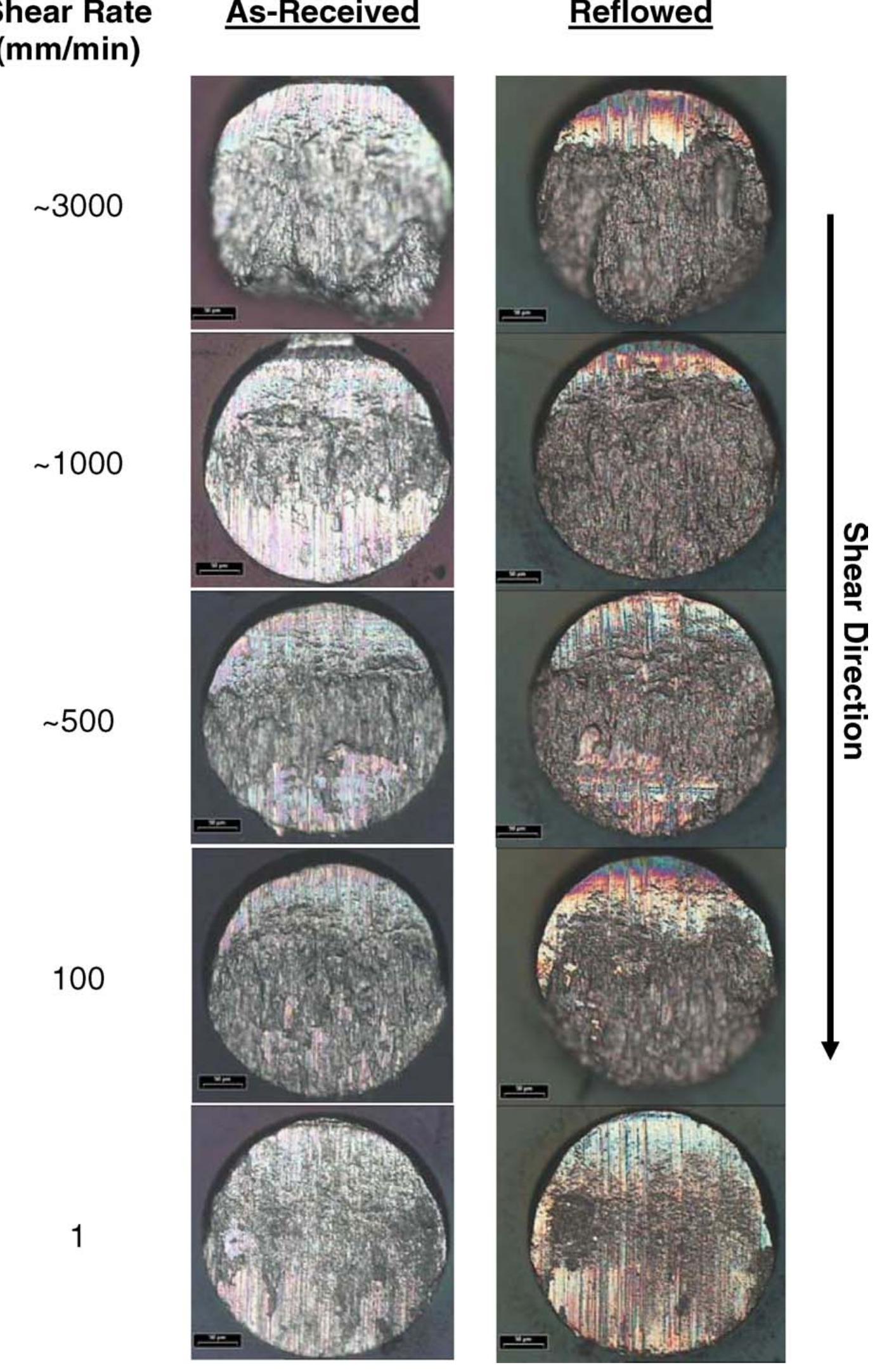 The fracture morphology of the snpb solder that is mounted