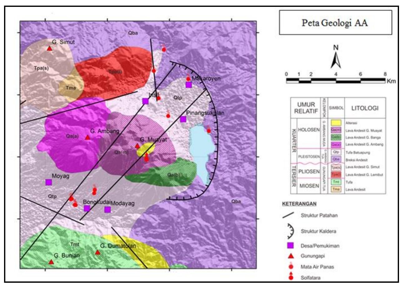 Figure 4 Structure and rock distribution based on Geology Map (modified [5]) 