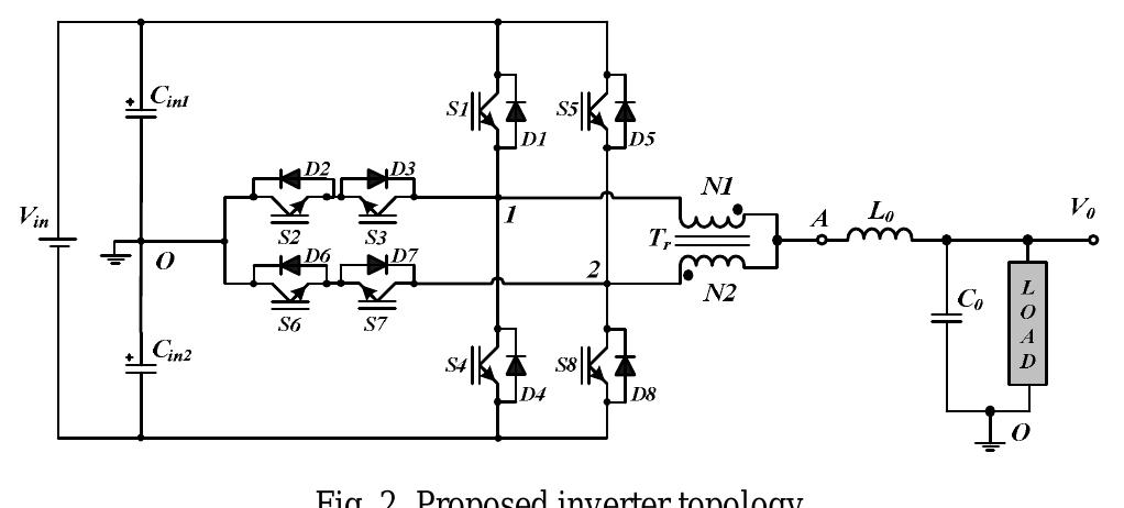 The five-level t-type inverter topology based on mssc is