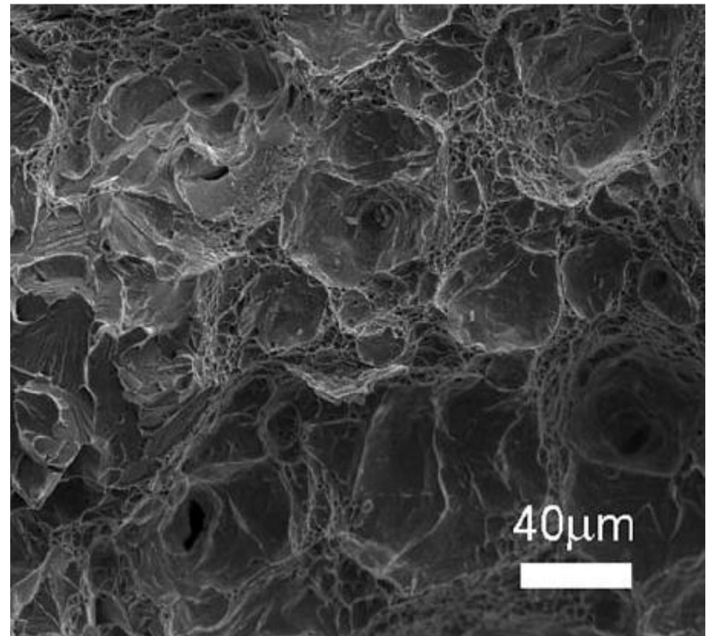 Label 1.5 illustrates the sem micrograph of ductile fracture