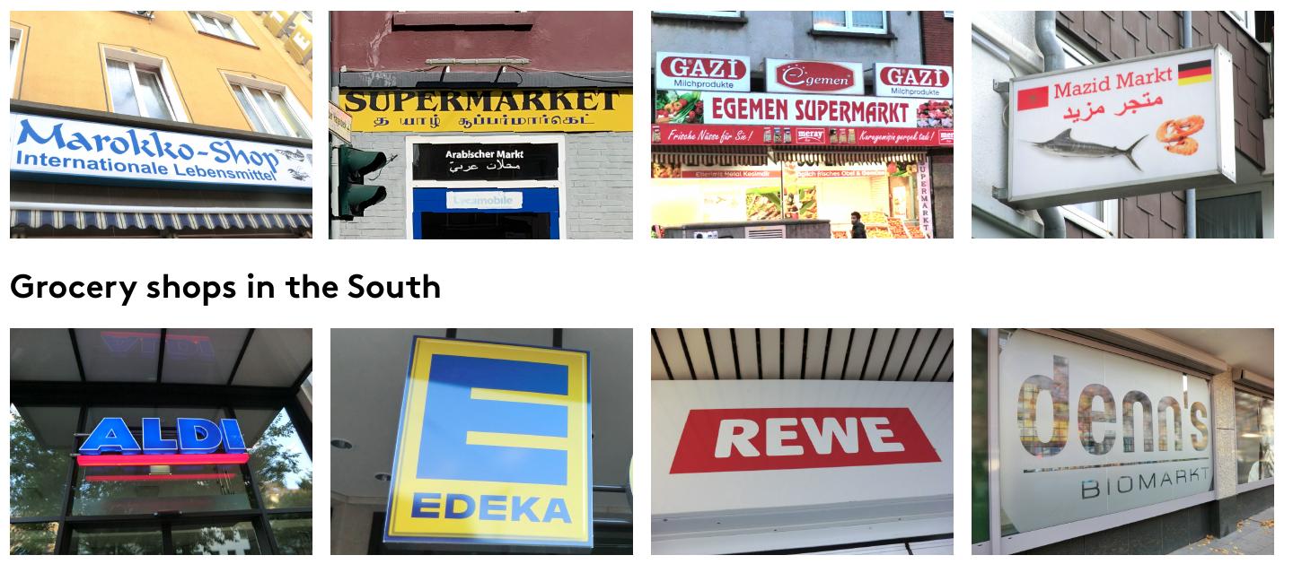 Grocery shops in the North 