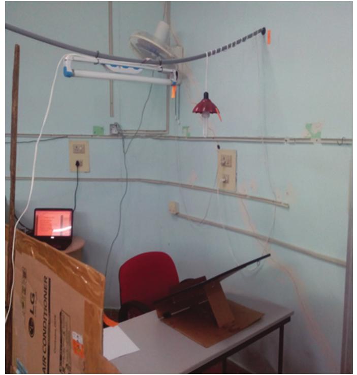 Figure 3. Experimental lab setup.  Figure 2. Participants’ seating arrangements. 