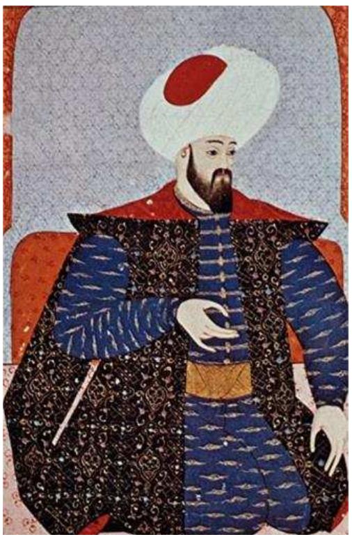 Figure 4 | An Ottoman miniature showing Osman during his younger years. Unknown author/PD-Art (PD-old-100)  Based on this, Osman's assumed lineage is as fol- lows: Osman bin Ertugrul bin Ginduz Alp bin Kaya Alp bin Gékalp bin Sarquk Alp bin Kay: Alp.'5! Other re- searchers agree that the connection between Ertugrul, Osman, and the Seljuks, may have been largely in- vented by court chroniclers a century later, and the true origins of the Ottomans thus remain ob-  scure.4! On the other hand, some Ottoman sources in- dicate further lineage to Osman and the Oghuz Turks, which is closer to myth than reality, saying that these people are descendants of Japheth son of Noah and that Osman's genealogical tree contains 52 ancestors or more and ends with the Prophet Noah himself. This ineage includes Gdkalp and Oghuz Han (which is said to be the father of Gokalp), and all the Oghuz Turkic peoples, including the Seljuks."3! In this claim, one can notice the features of some of what Yilmaz Oztuna pointed out in his hypothesis, that the Ottomans were always trying to connect or relate themselves to the Seljuks, and to appear as their heirs.  