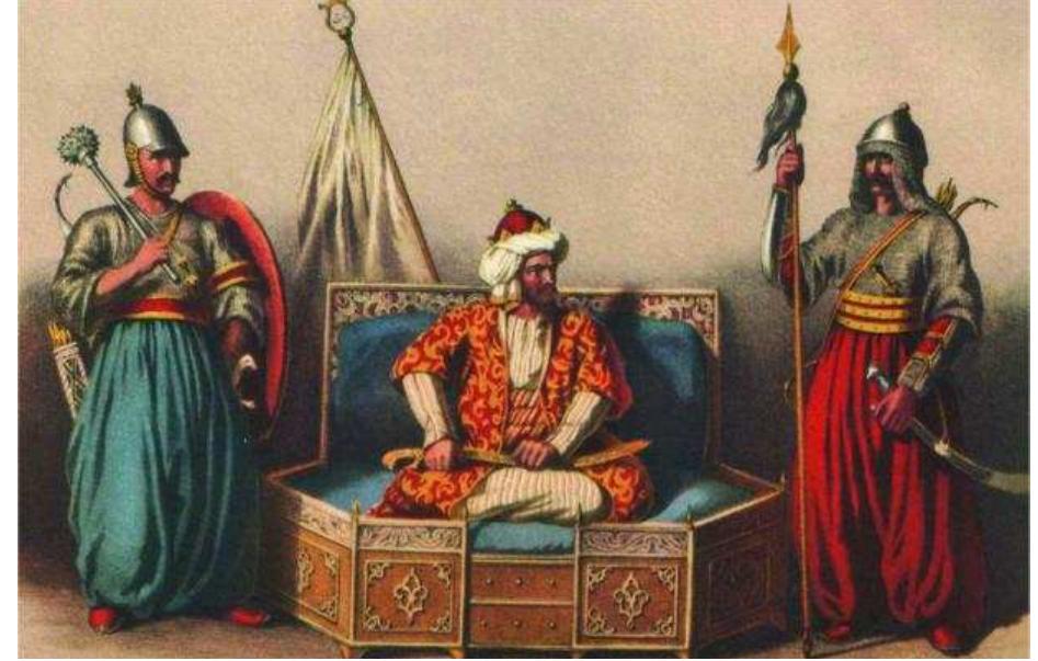 Figure 12 | Osman, an independent Emir, on his Takht. Ari Pasa/PD-old-100 
