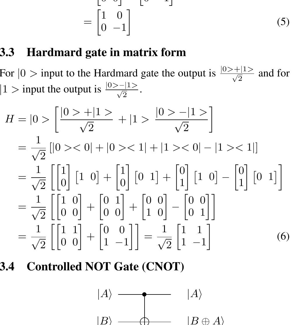 (PDF) Matrix Representation of Quantum Gates