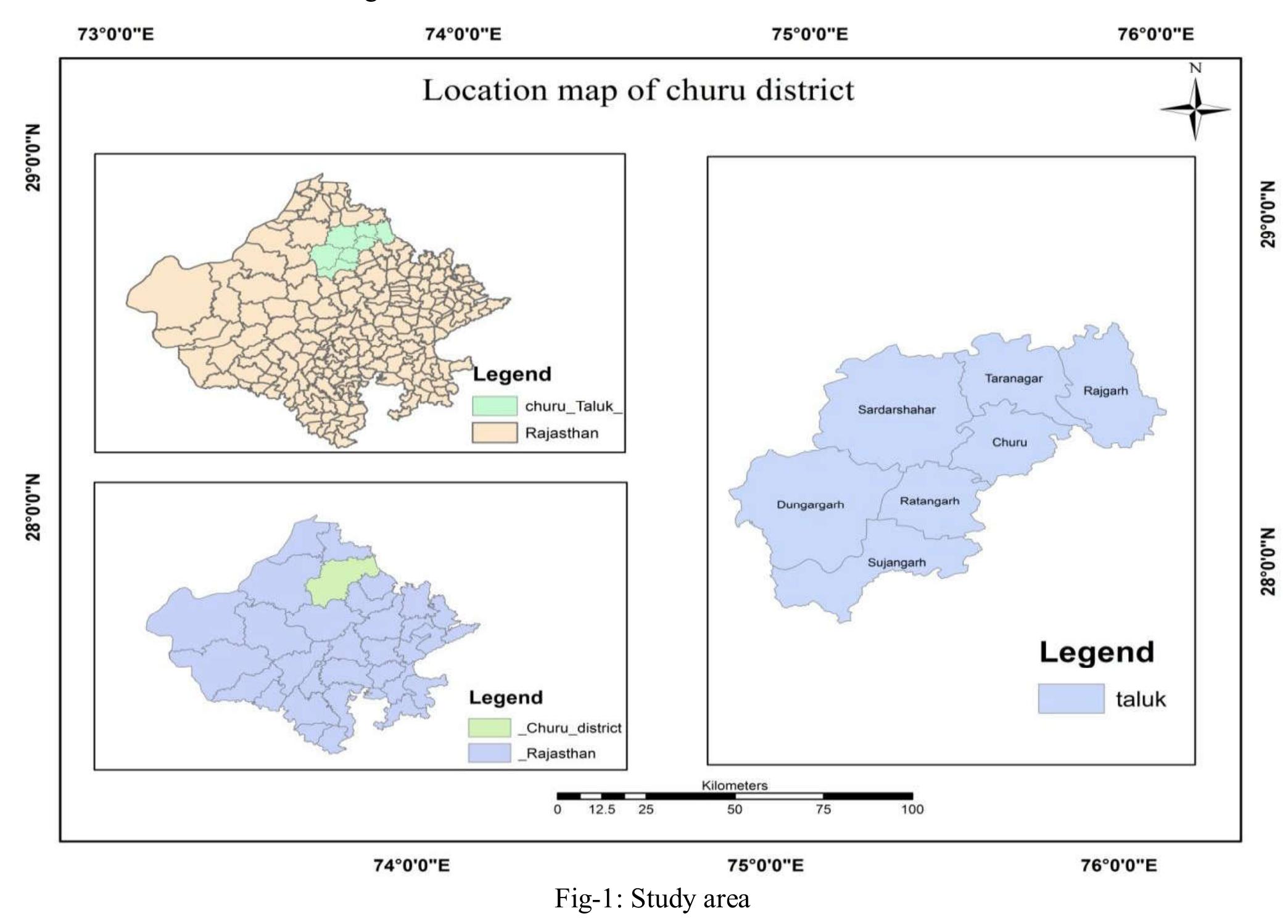 -5: slope map of churu district 3.3 a) slope: slope plays a