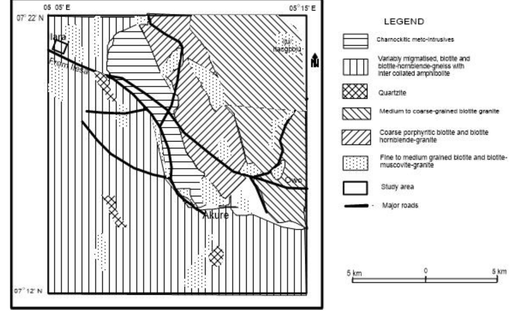 Geological map of akure and its environment [29]
