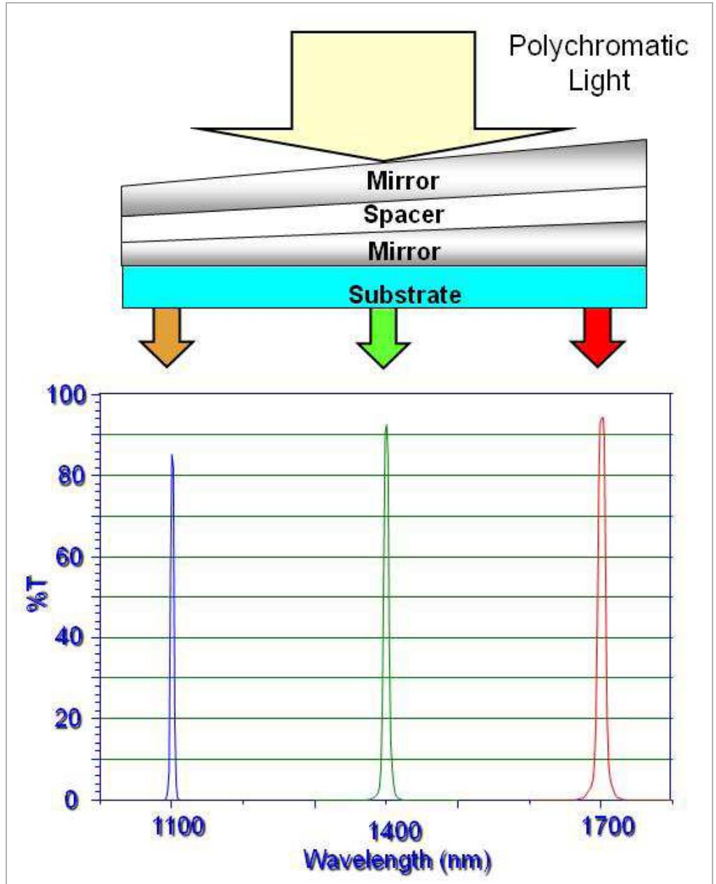 Working principle of a linear variable filter (nir)