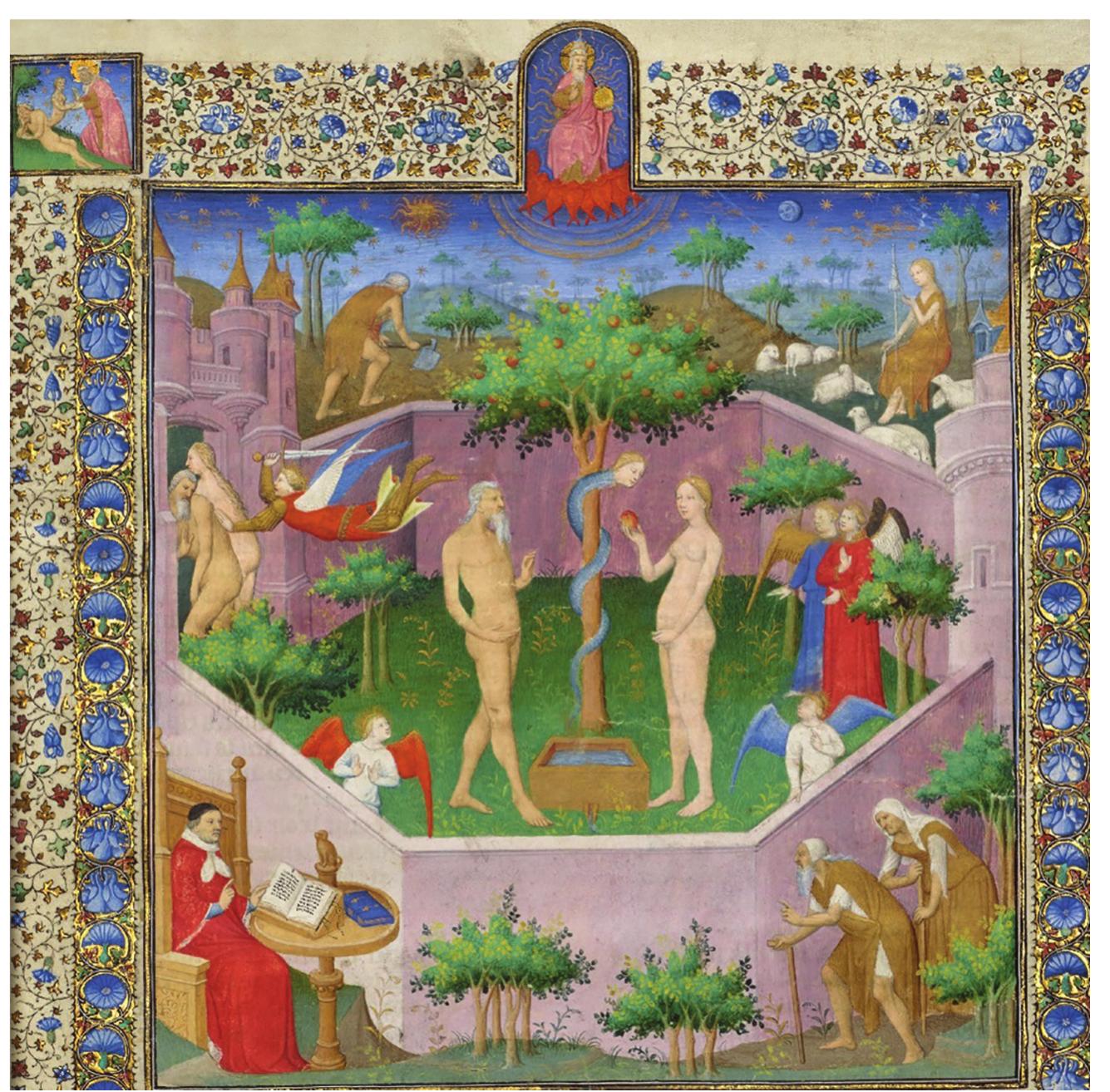 Figure 5. Boucicaut Master, The Temptation of Adam and Eve (detail); from Concerning the Fates of Illustrious Men and Women (Paris, c.1415). Courtesy: J. Paul Getty Museum, Los Angeles, Ms. 63, f. 3 