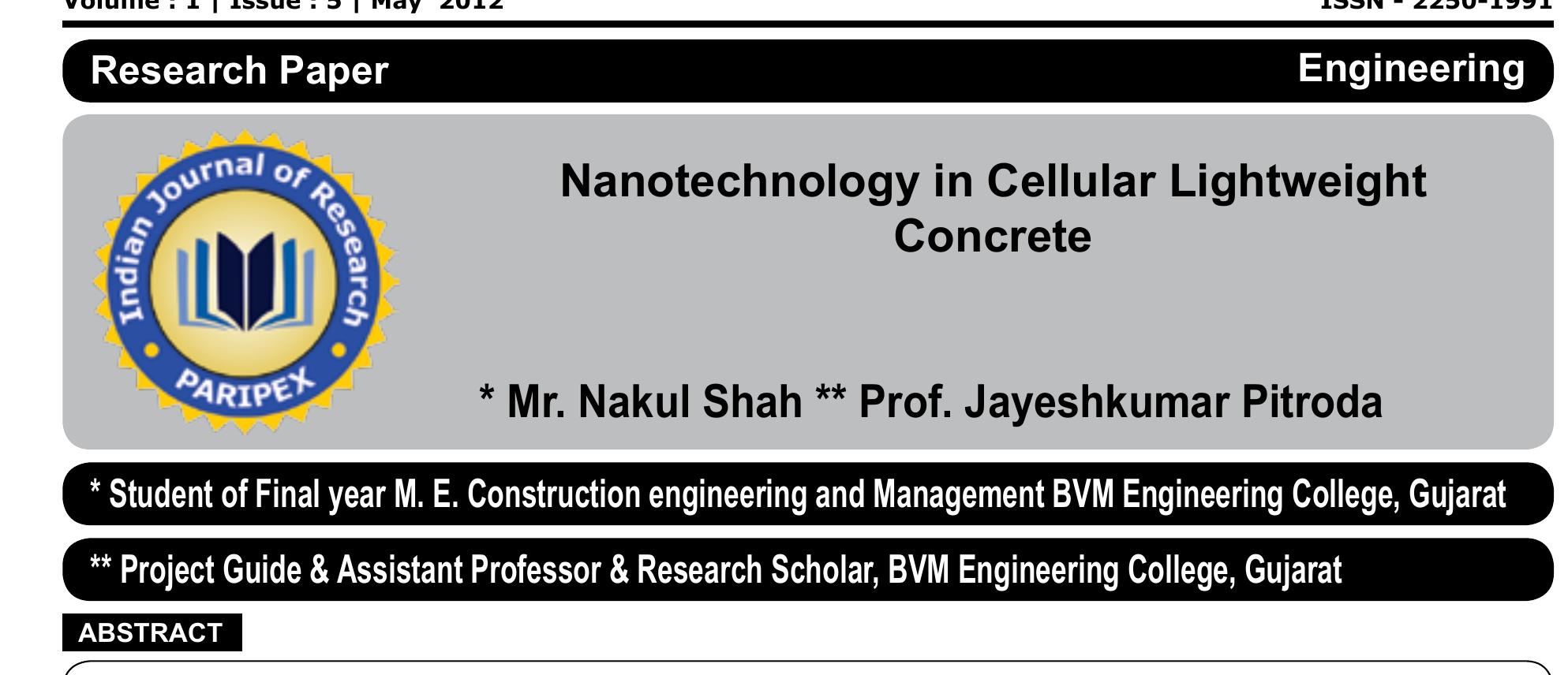 (PDF) Nanotechnology in Cellular Lightweight Concrete