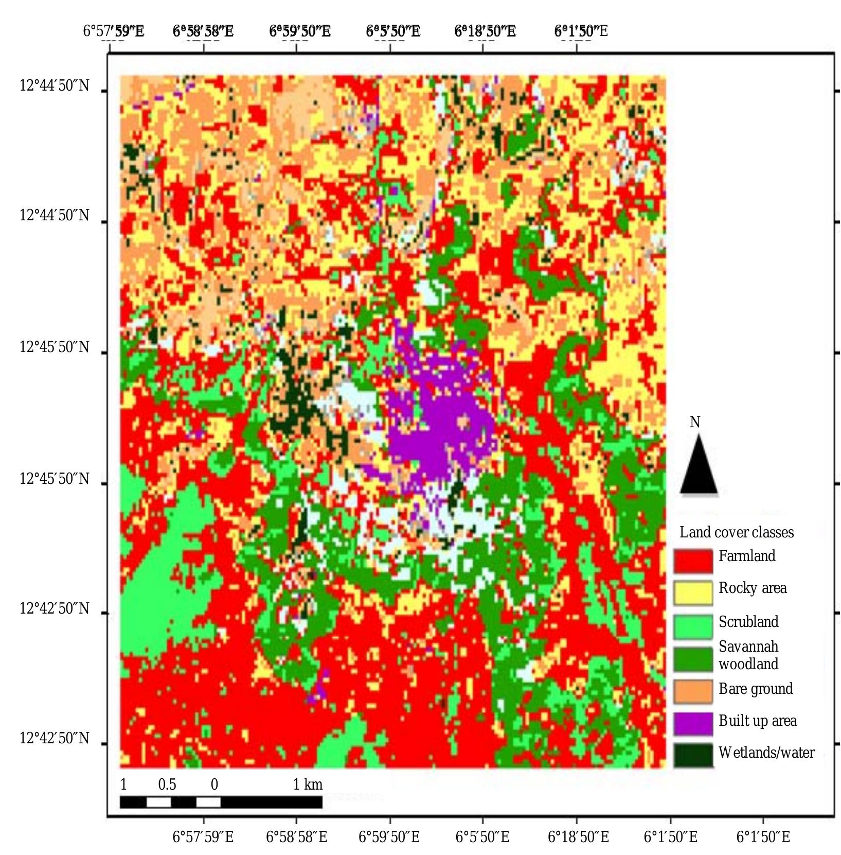 Supervised classification of the landsat imagery of the