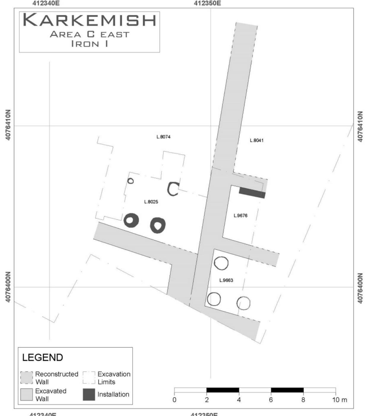 Fig. 7.4. Schematic plan of the IA I structures in area C. 