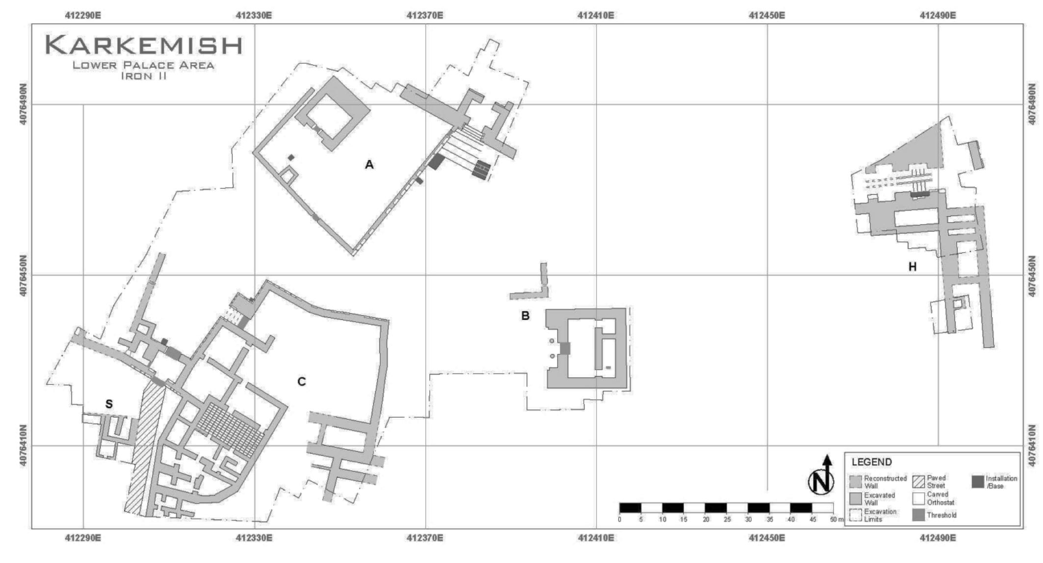 Fig. 8.3. Schematic plan of the Lower Palace area in the IA II. 