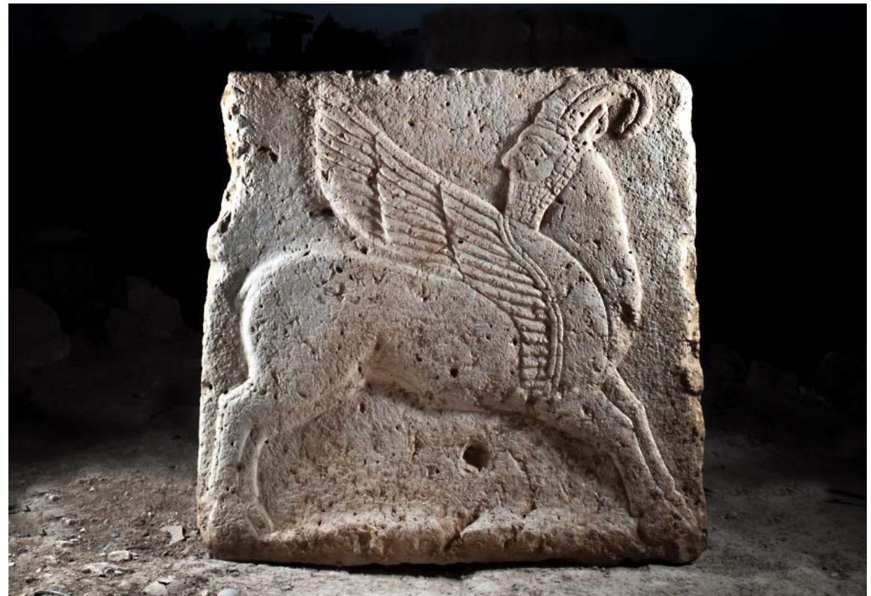 Fig. 8.15. An orthostat with a human-headed winged ibex from the eastern sector of the palace of Katuwa (end of the 10" century BCE). 