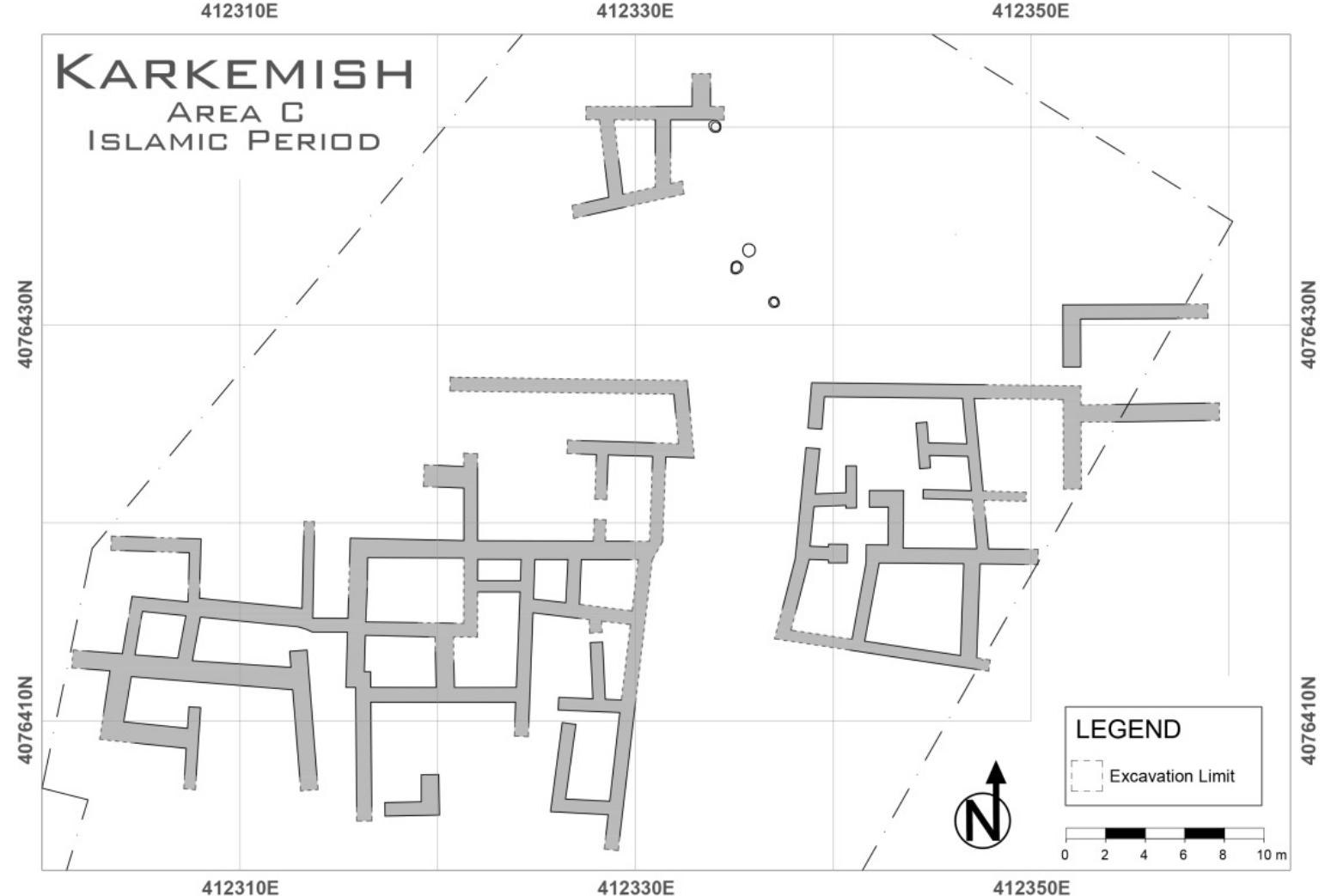 Fig. 12.2. Schematic plan of Early Islamic structures in area C. 