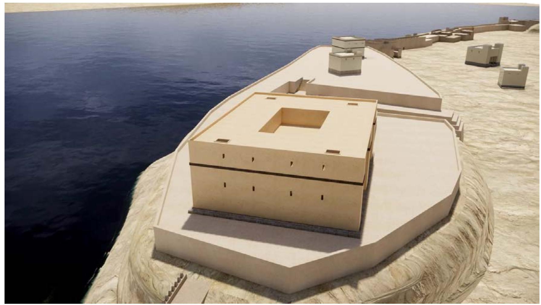 Fig. 2. 3D reconstruction of the LB II palace on the acropolis in area AA, view from the west (elaboration by G. Luglio). 