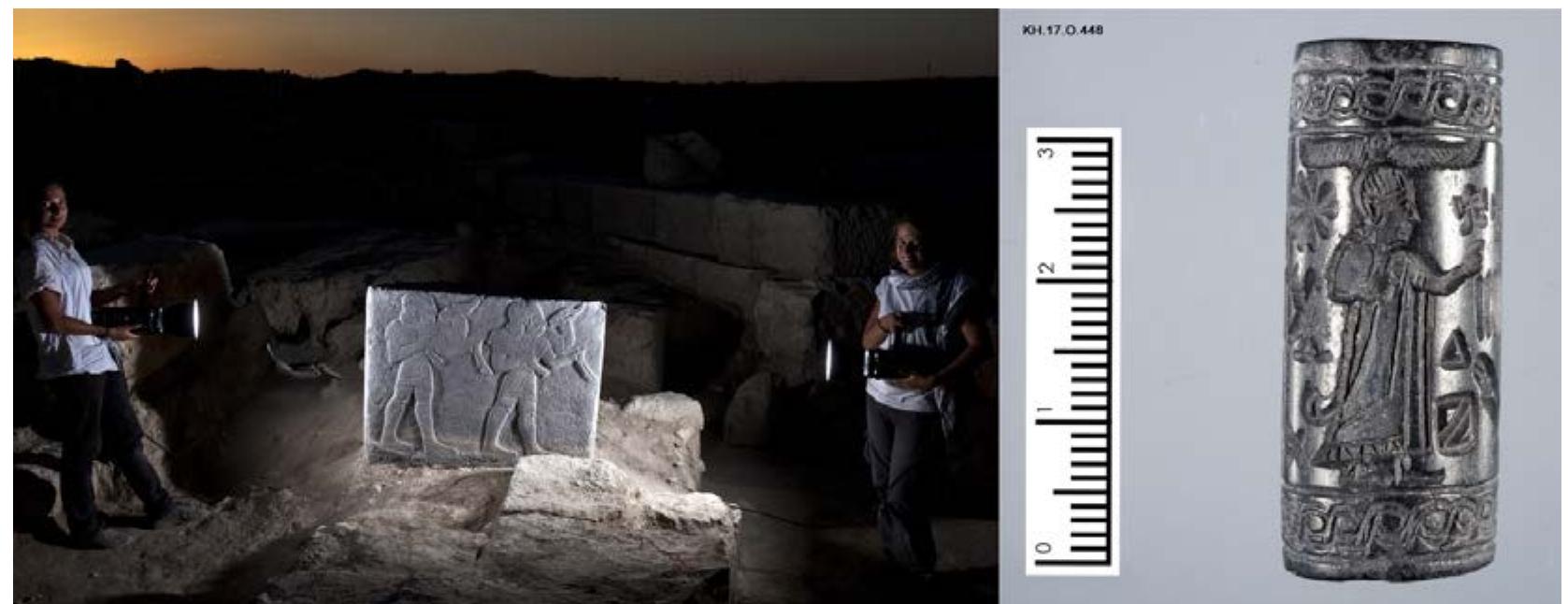 Fig. 4. Photographic documentation of ancient artefacts on the field and at the expedition house. 