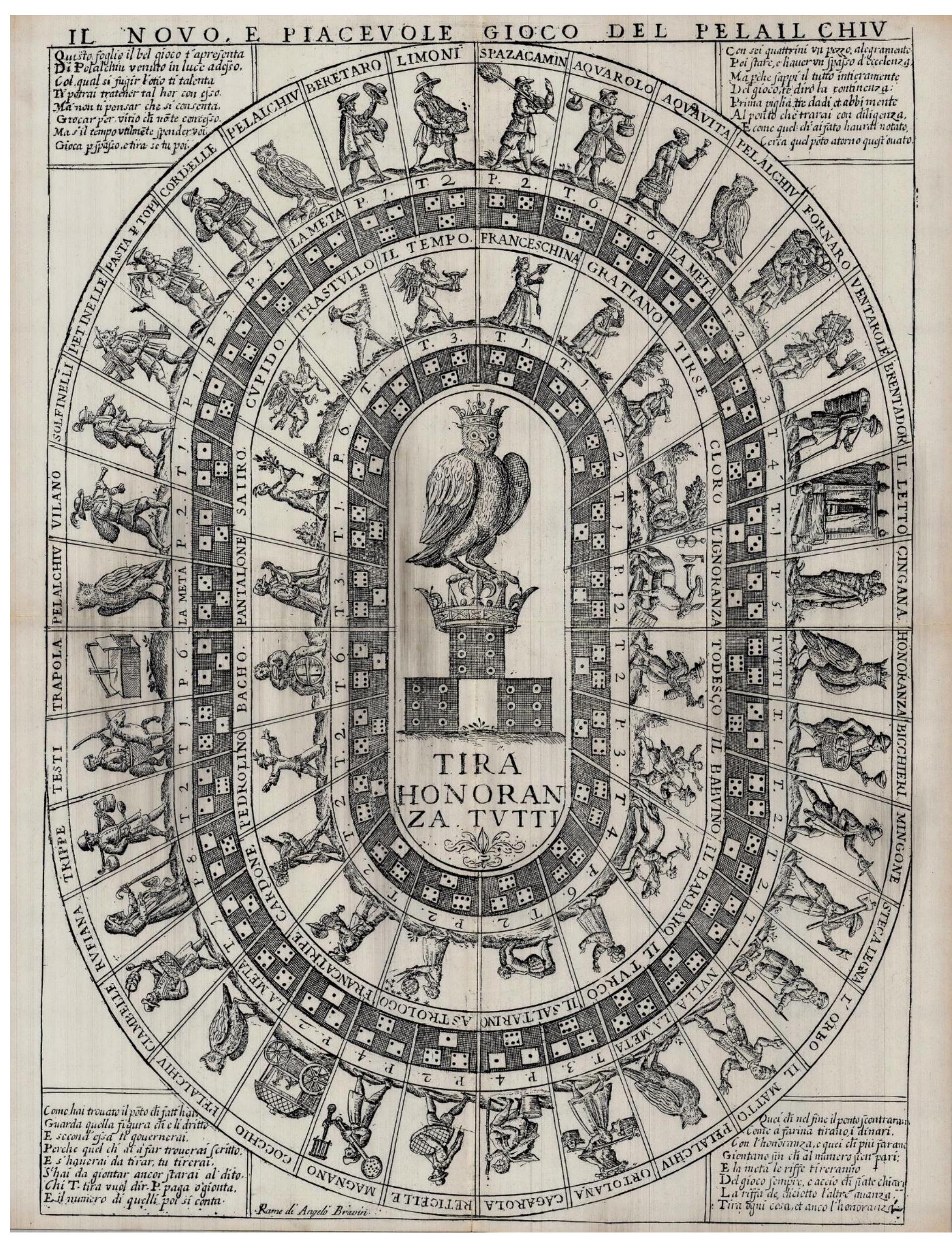 Fig. 10 — Il Novo et Piacevole Gioco del Pela il Chiu. Venice: Angelo Bravin, middle of the 17" century [Type V] 