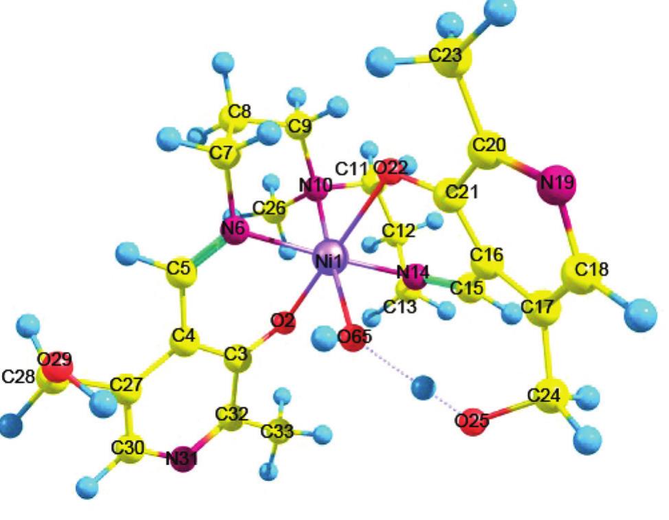 Dft optimized structure of 3 with atom numbering.