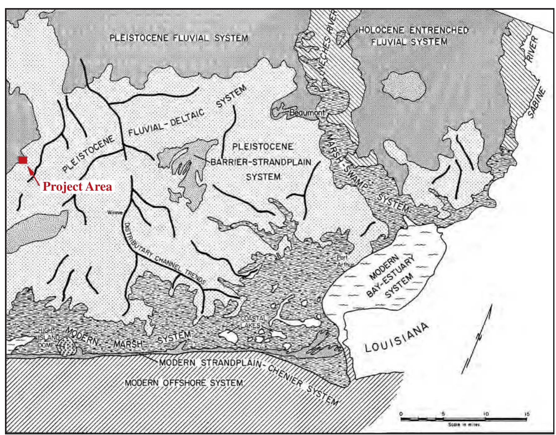 Map of fort anahuac park, showing the various areas examined