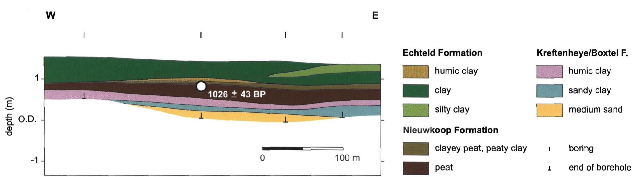 Borehole cross-section wapenveld 2 (see fig. 2 for location)