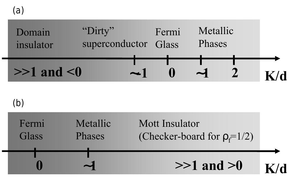 Schematic predicted phase diagram of (a) fermion plus