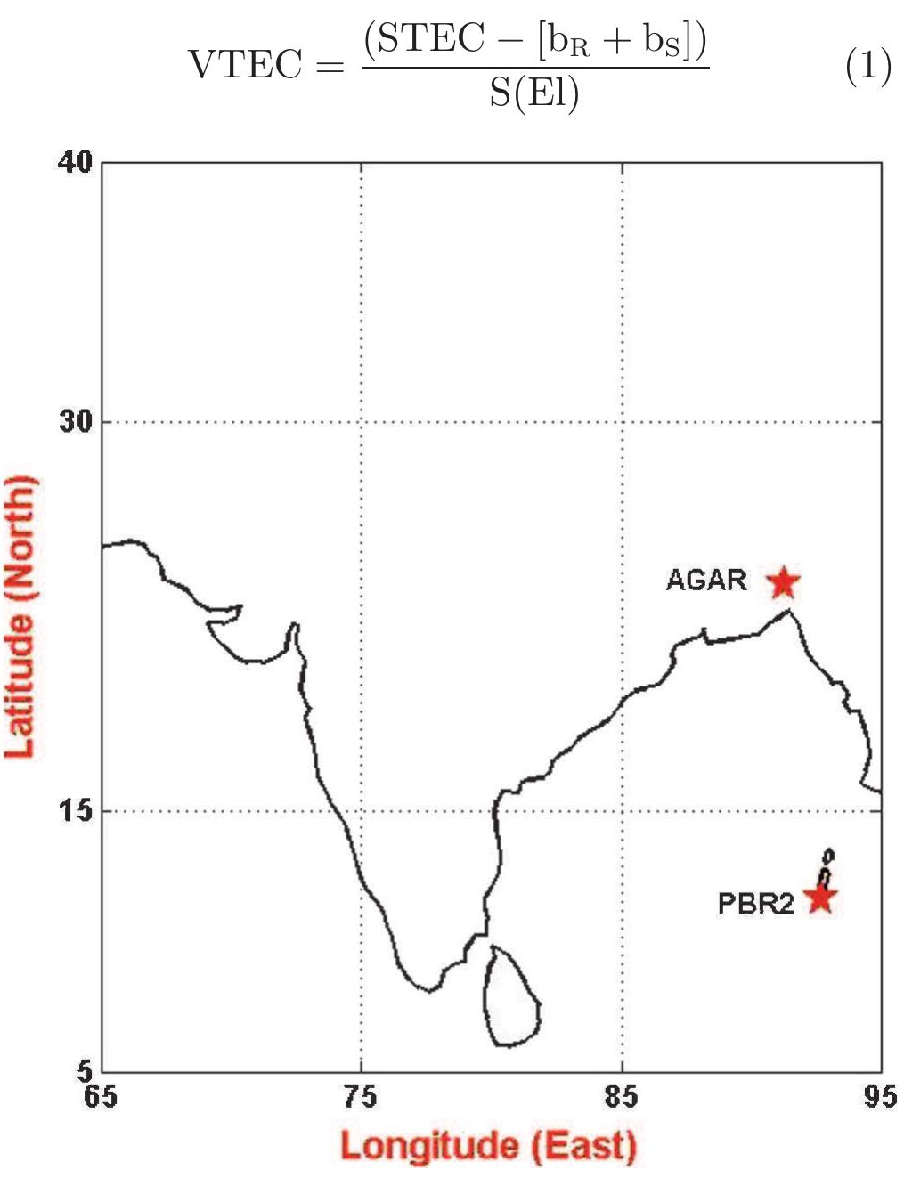 The map showing the thermospheric o/n2 ratio on a storm day