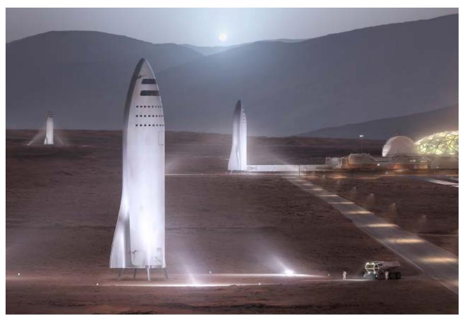 Figure 5: Artists impression of BFS 2017 at futuristic Martian spaceport [3] 