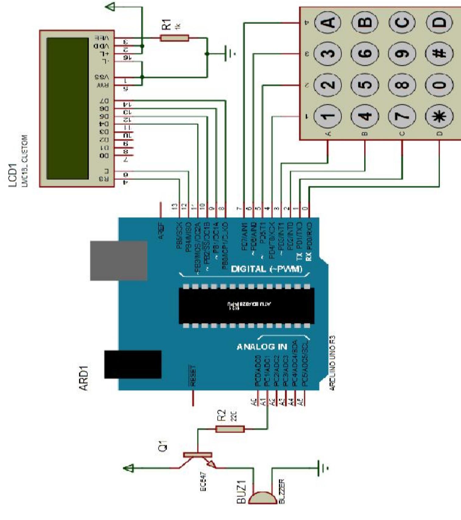 Complete circuit diagram of the digital lock