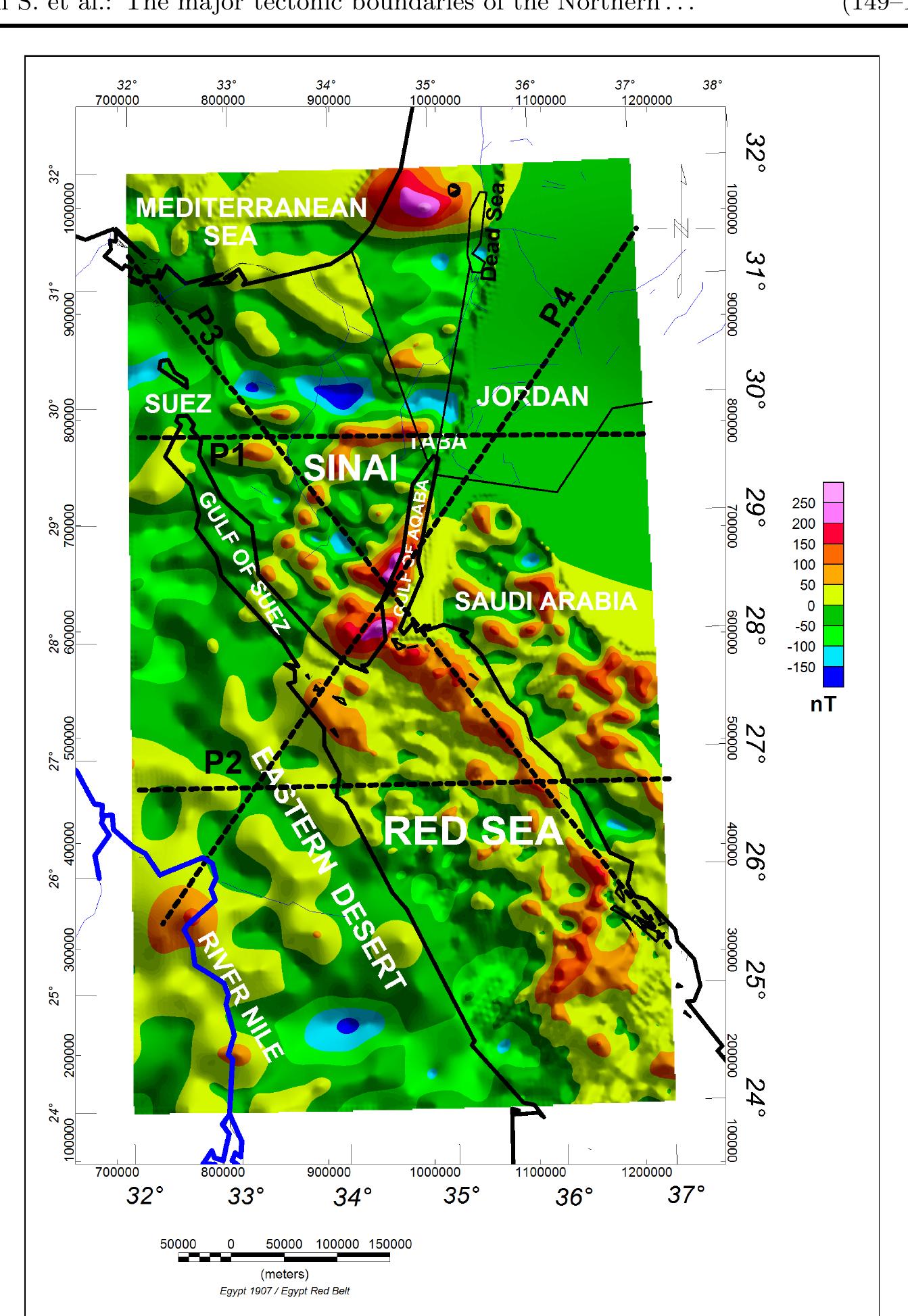 Total magnetic anomaly map reduced to the pole of the