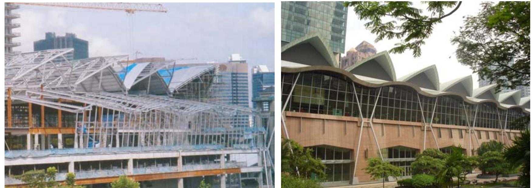 During and after construction of klcc convention centre.