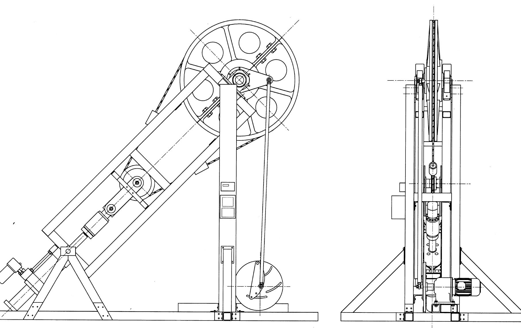 Brack Outer Rope Rig Bending-over-sheave fatigue testing rig. internal wire