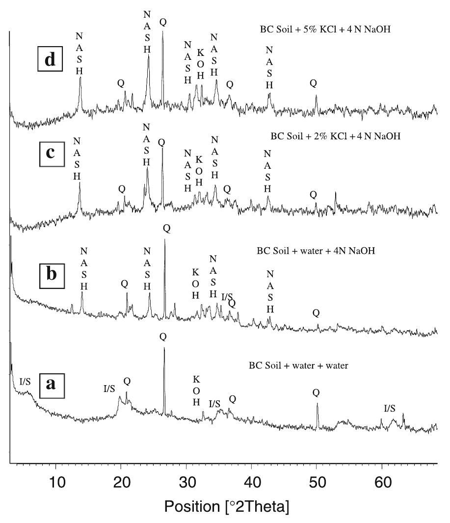 X-ray diffraction pattern of consolidated bc soil samples