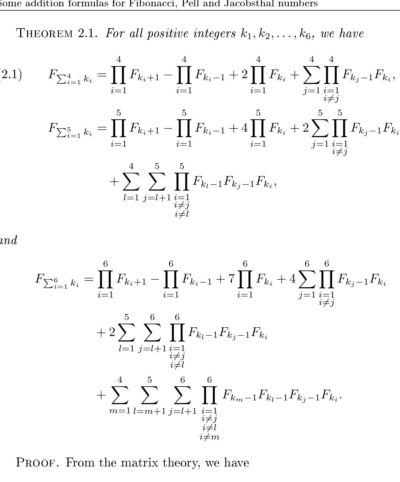 Jacobsthal Figure 2 - Some Addition Formulas for Fibonacci, Pell and