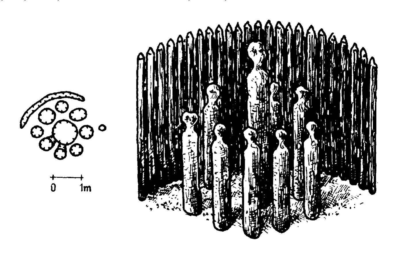 Fig. 5. Pohansko u Breclavi, Old-Slavonic sanctuary. After Dostal 1968. 
