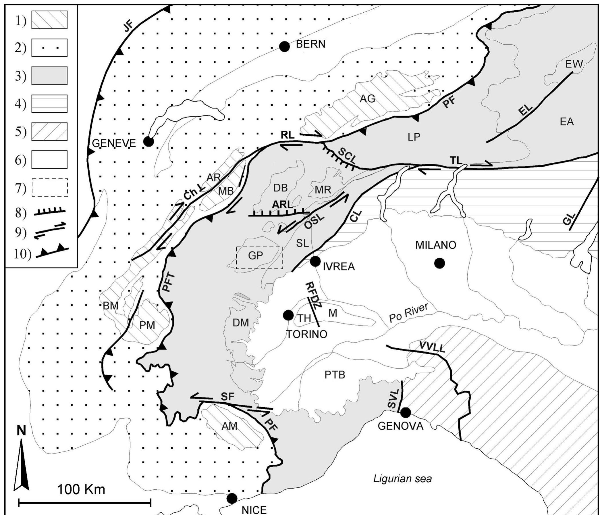 Figure 1 - from Brittle post-metamorphic tectonics in the