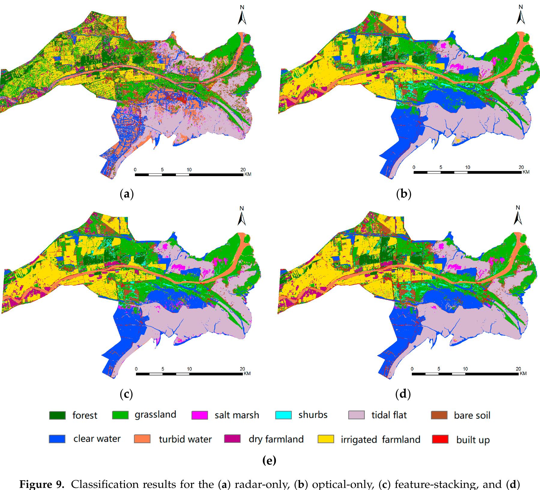 Classification Map. Simple The classification maps for each experiment are illustrated