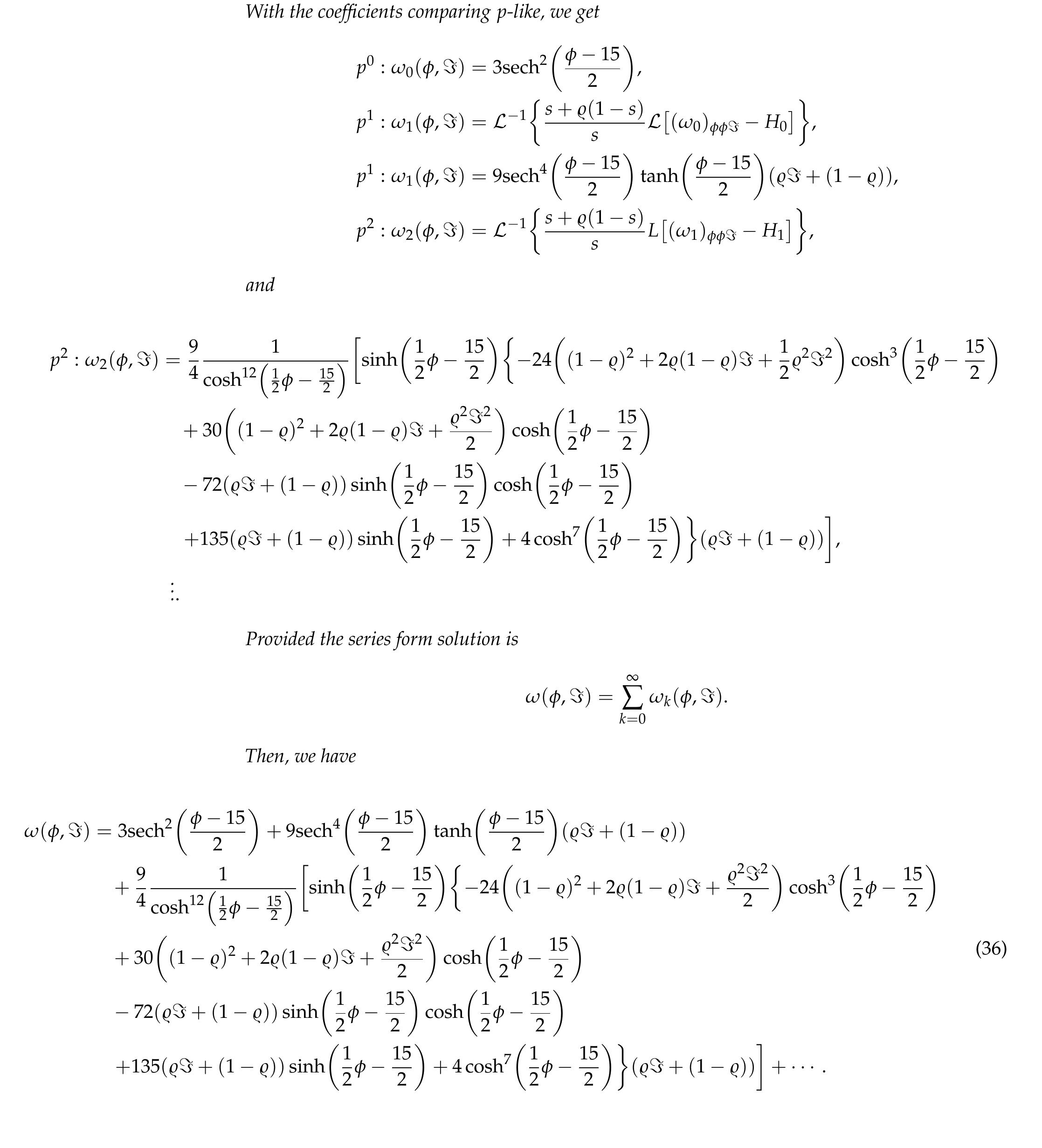 The actual and hptm solution graphs at @ = 1 of example 1.