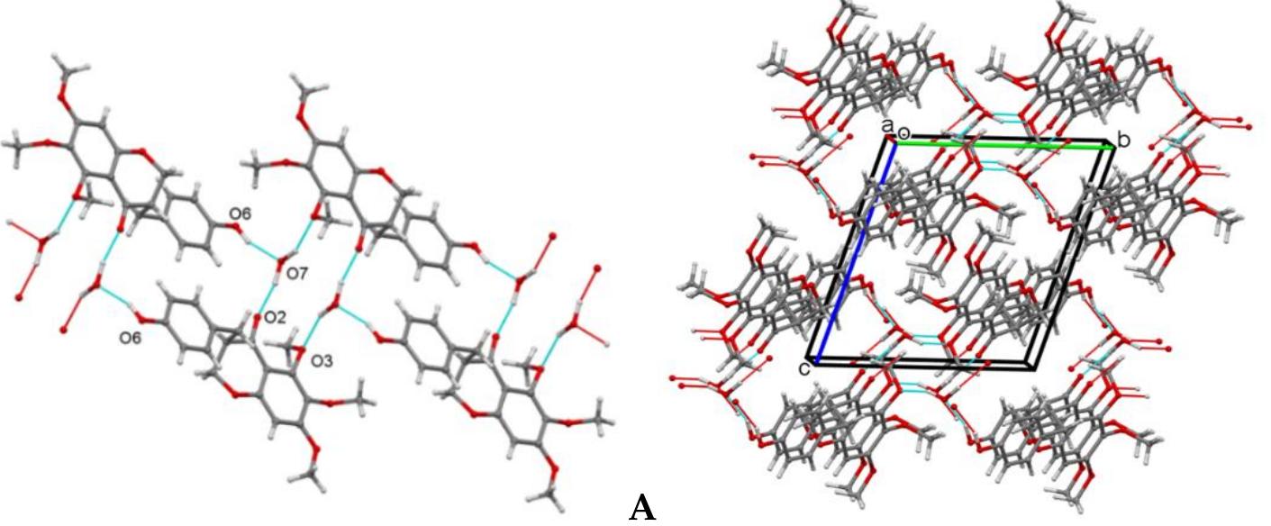 (a) details of hydrogen bonding pattern in compound 1. (b)